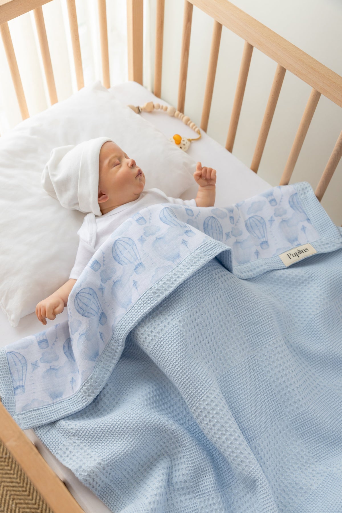 Cloudy Balloon Personalized Baby Blanket – 100% Cotton