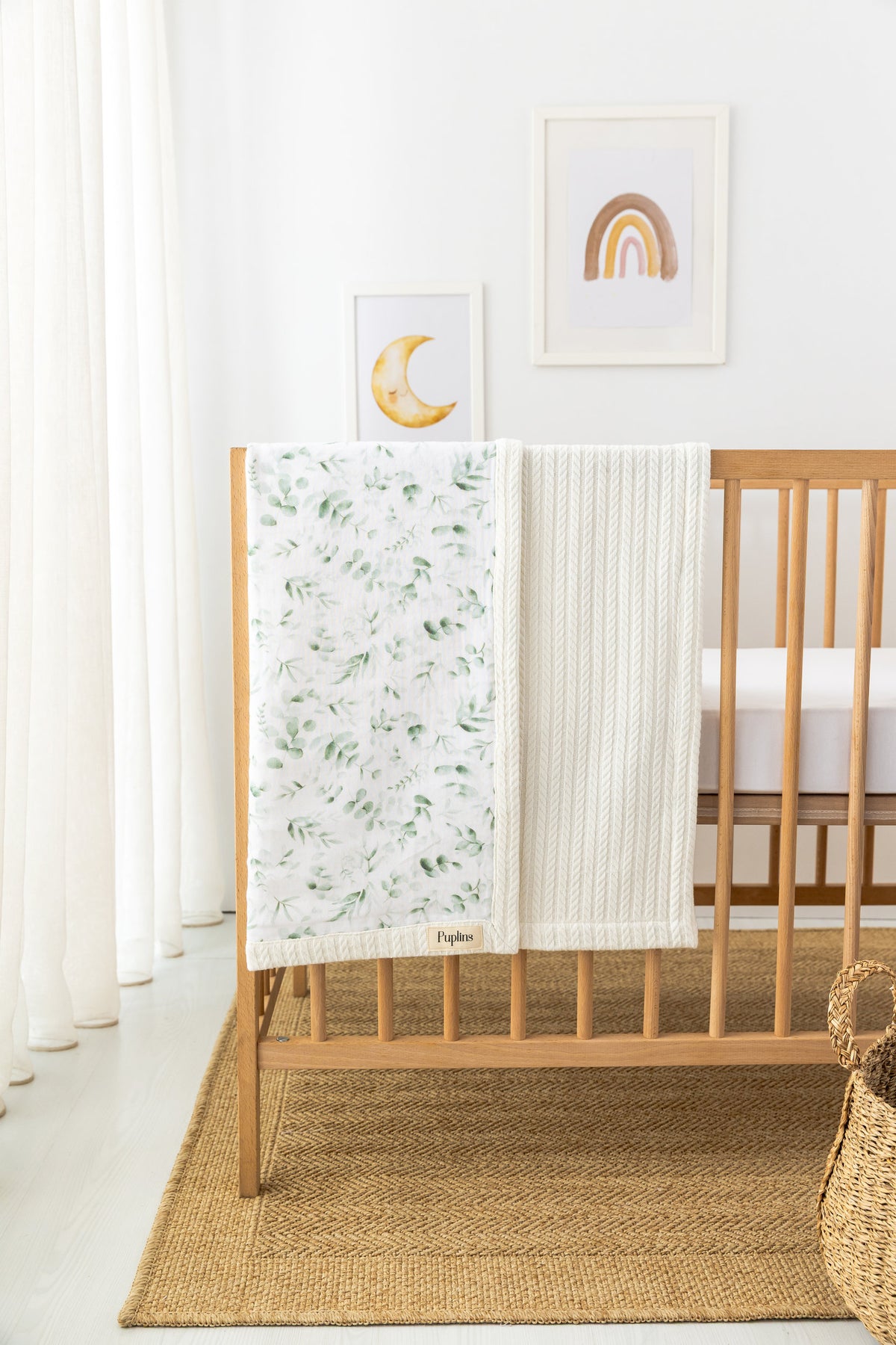 Eucalptus Dew Personalized Baby Blanket – 100% Cotton