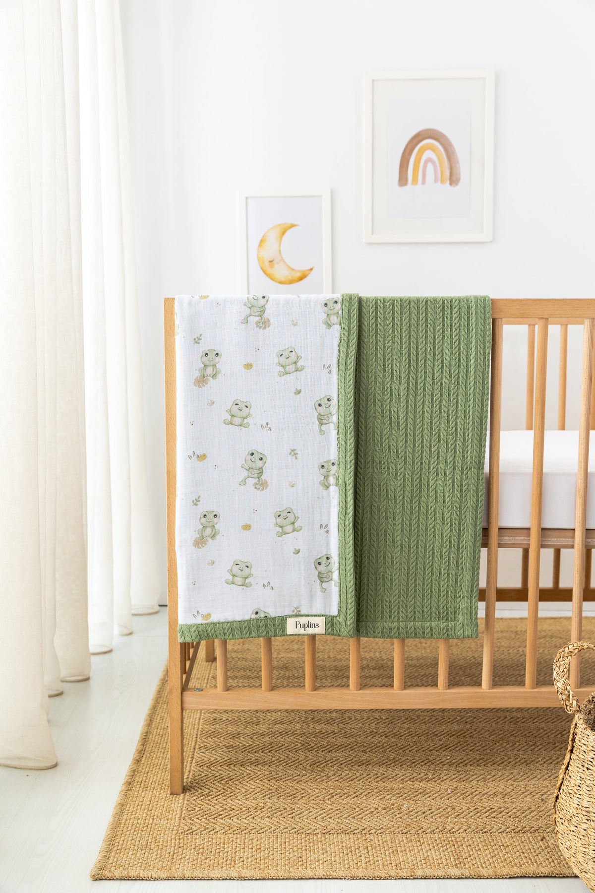 Fifi Kurbağa Kişiselleştirilmiş Bebek Battaniyesi – %100 Pamuk