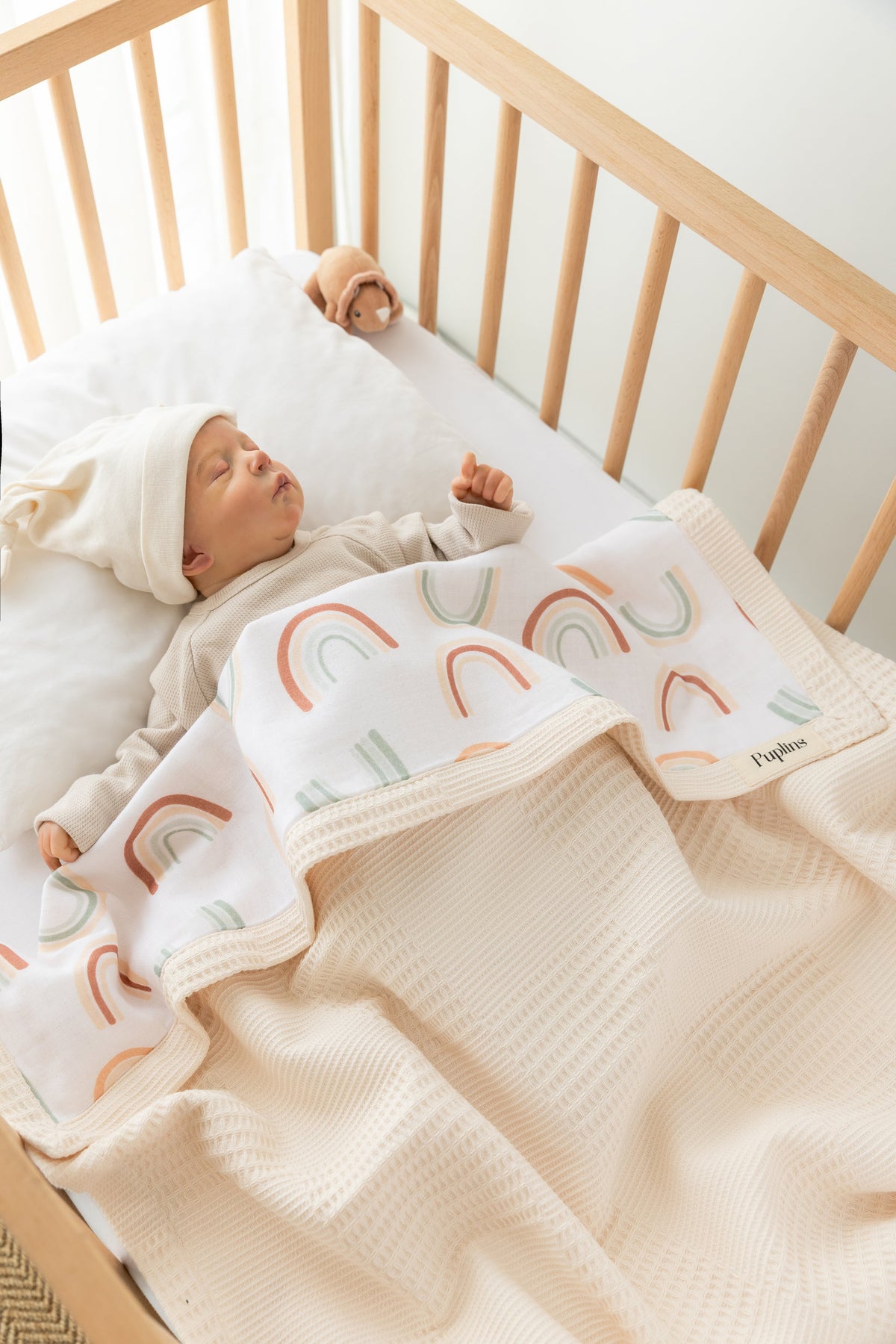 Peachy rainbow Personalized Baby Blanket – 100% Cotton