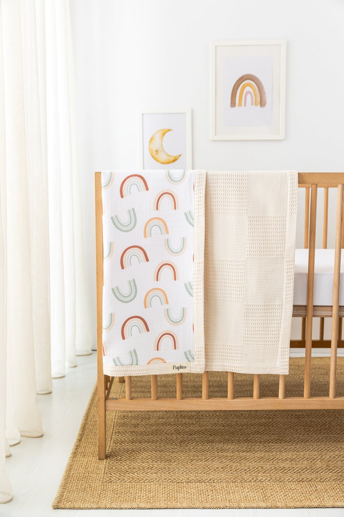 Peachy rainbow Personalized Baby Blanket – 100% Cotton