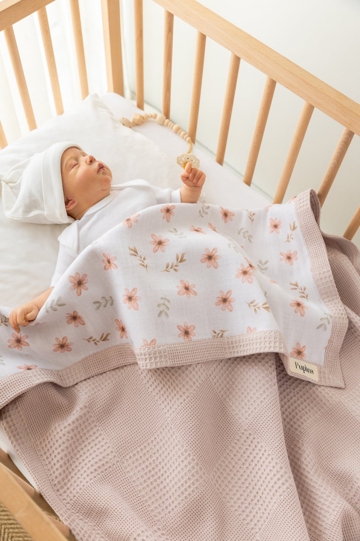 Pink Bloom Personalized Baby Blanket – 100% Cotton