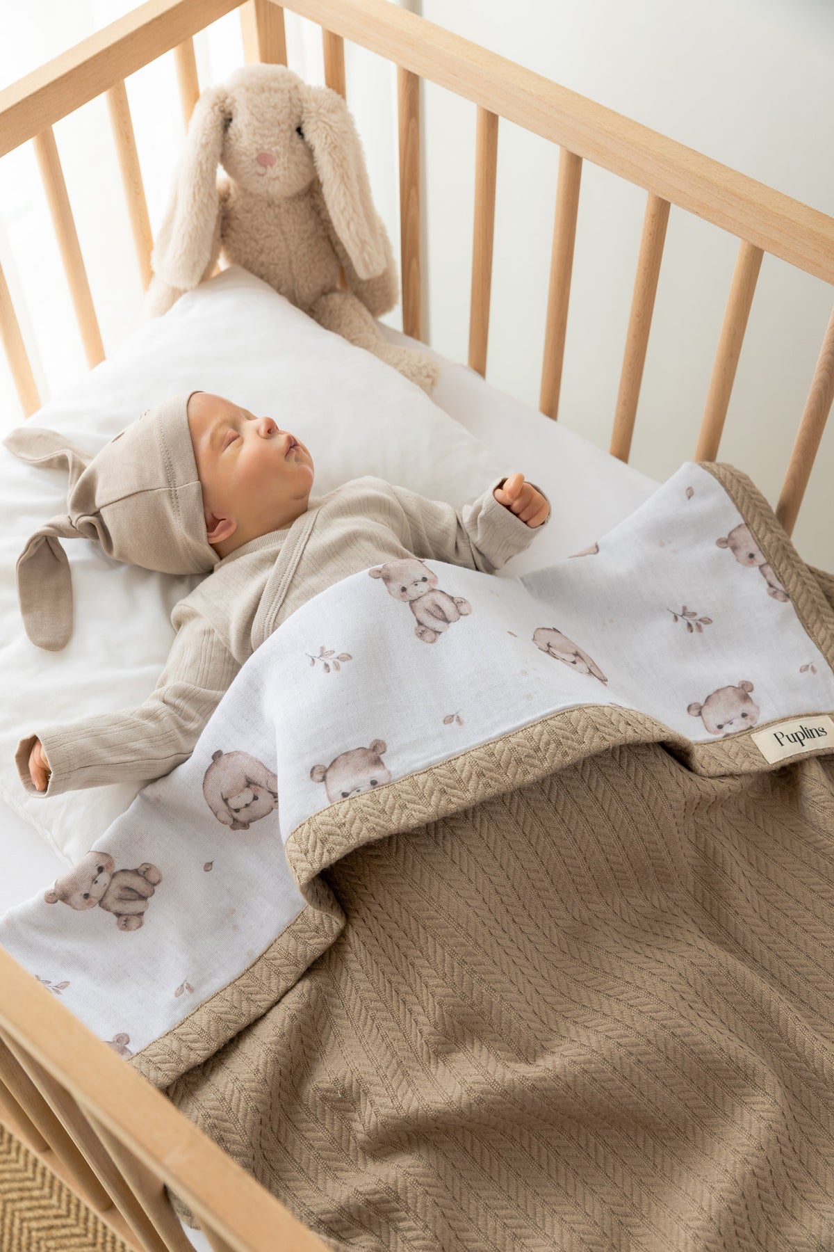 Bobo Bear Personalized Baby Blanket – 100% Cotton