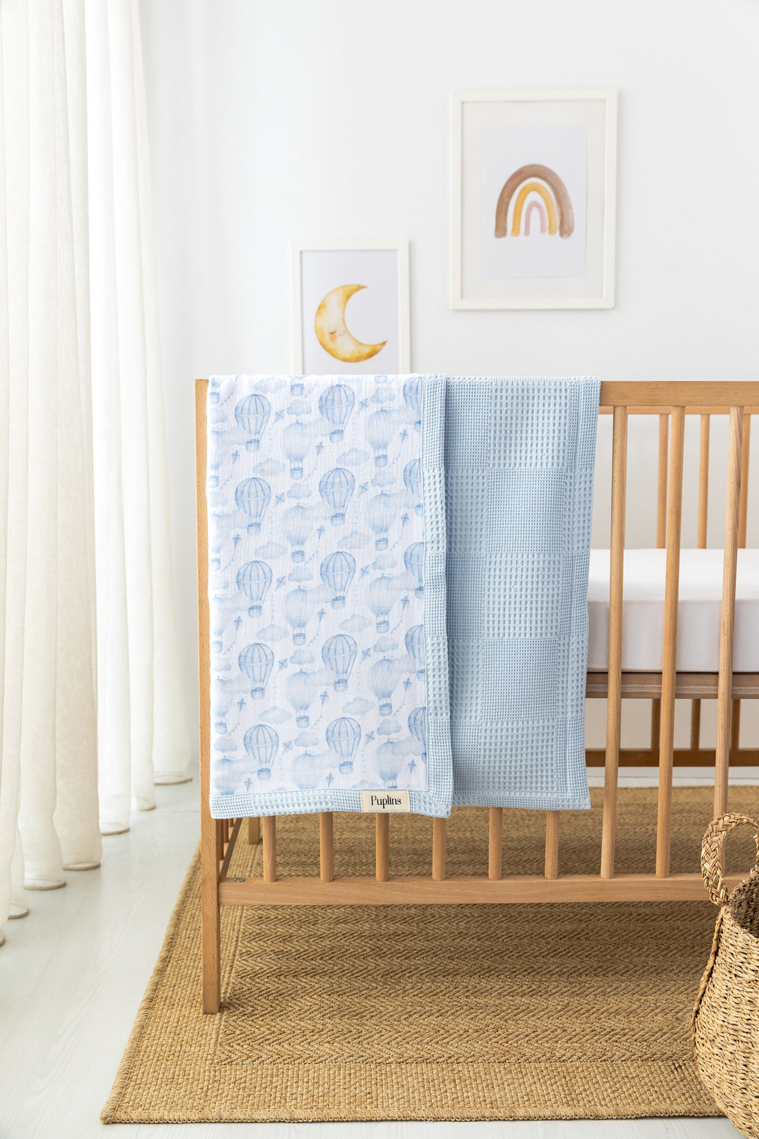 Cloudy Balloon Personalized Baby Blanket – 100% Cotton