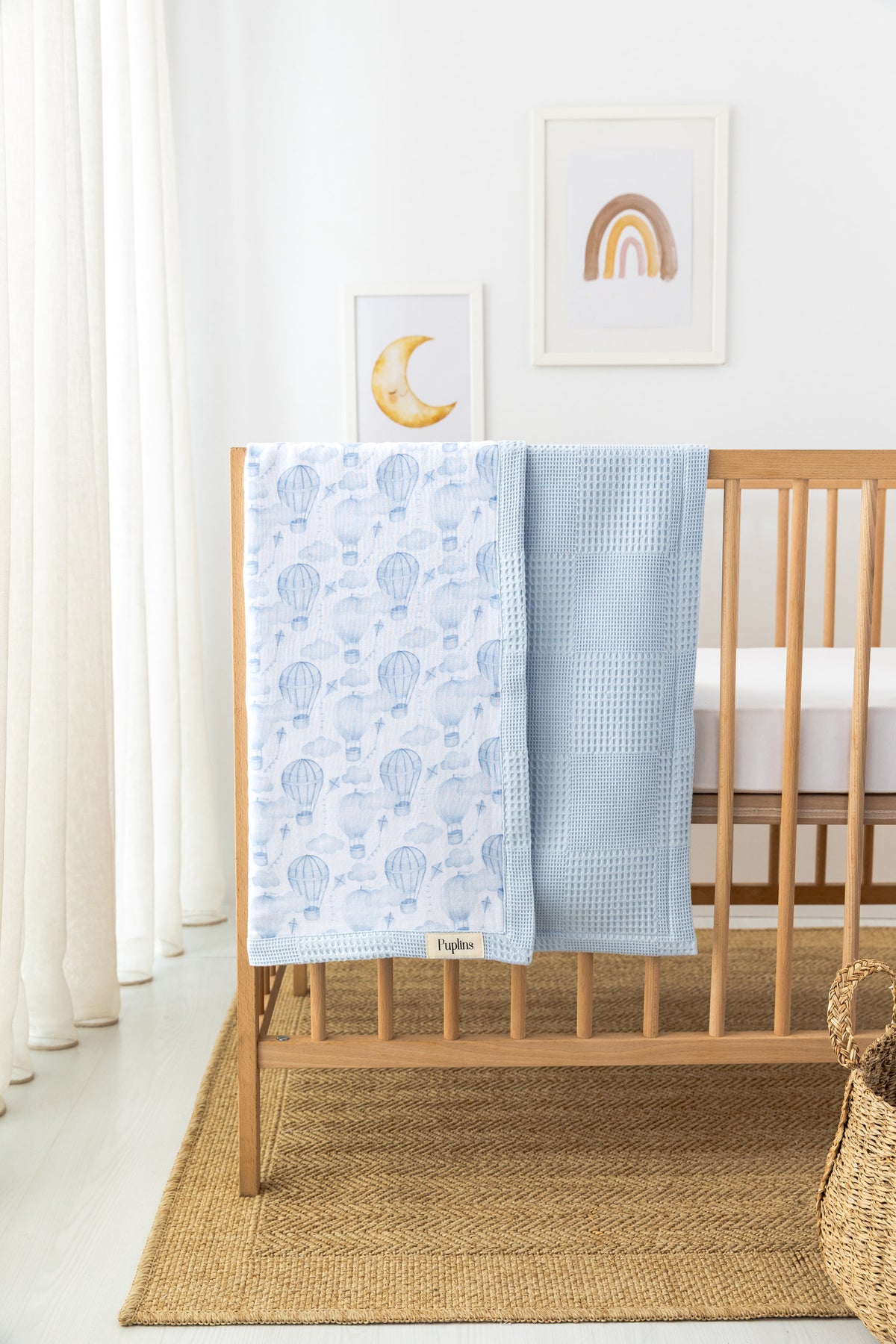 Cloudy Balloon Personalized Baby Blanket – 100% Cotton