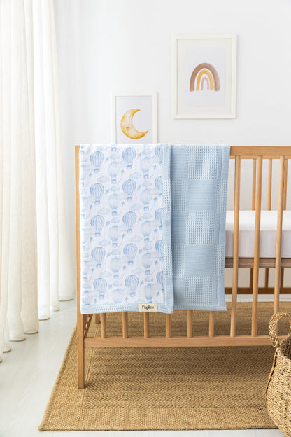 Cloudy Balloon Personalized Baby Blanket – 100% Cotton