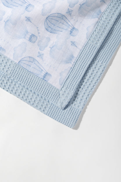 Cloudy Balloon Personalized Baby Blanket – 100% Cotton