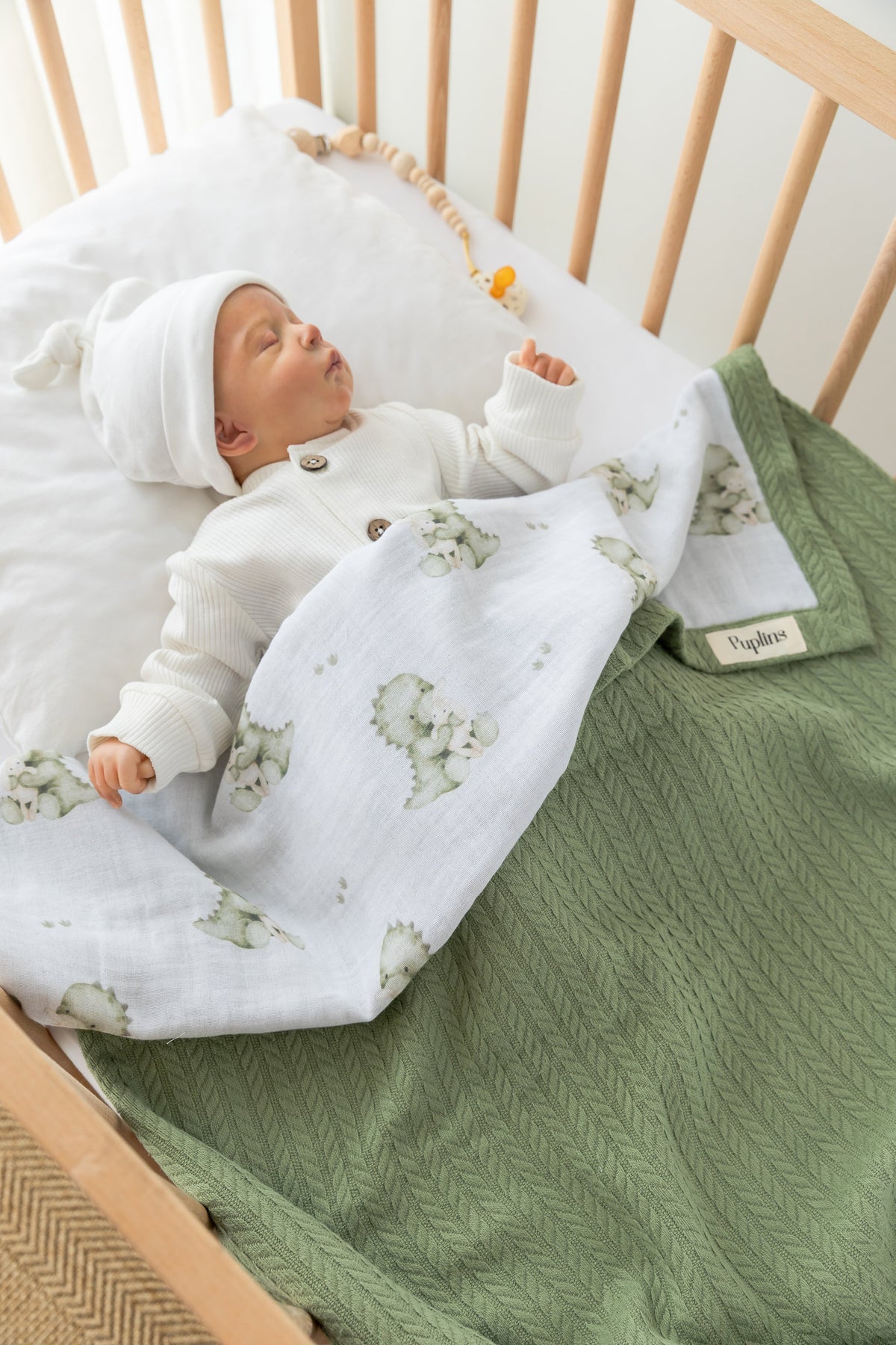 Dino Boo Personalized Baby Blanket – 100% Cotton