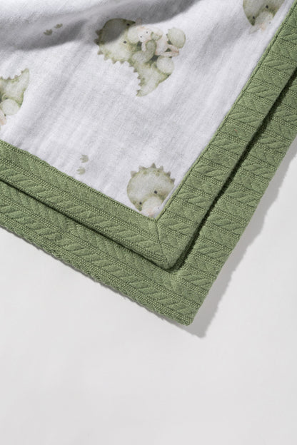 Dino Boo Personalized Baby Blanket – 100% Cotton