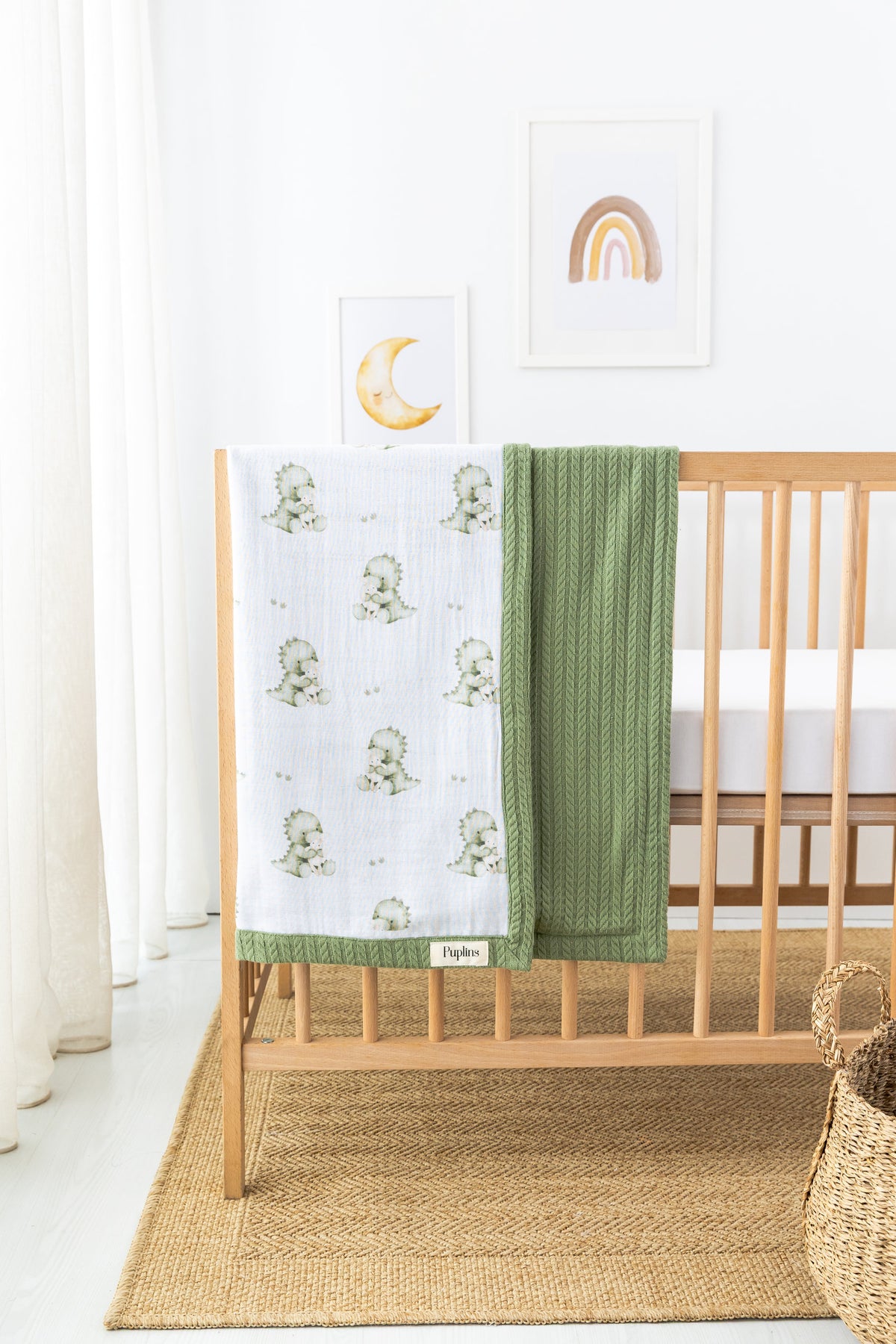 Dino Boo Personalized Baby Blanket – 100% Cotton