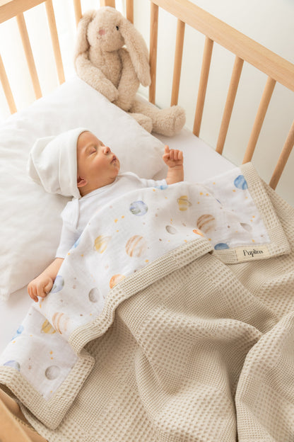 Dreamy Planets Personalized Baby Blanket – 100% Cotton