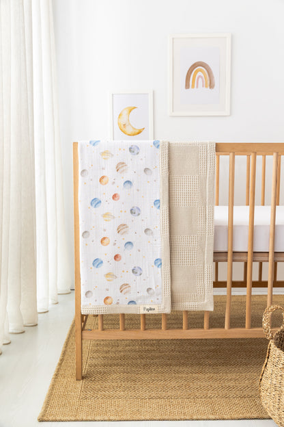 Dreamy Planets Personalized Baby Blanket – 100% Cotton