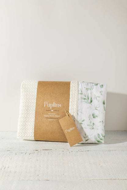 Eucalptus Dew Personalized Baby Blanket – 100% Cotton