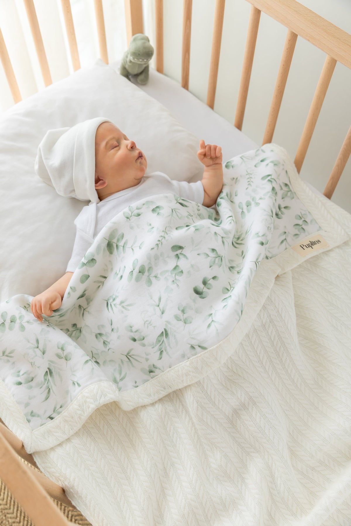 Eucalptus Dew Personalized Baby Blanket – 100% Cotton