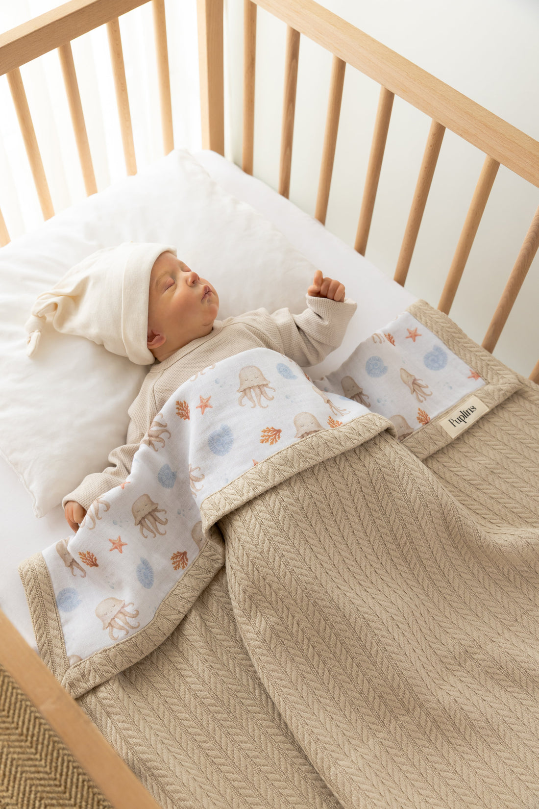 Okyanus Ahtapotu Kişiselleştirilmiş Bebek Battaniyesi – %100 Pamuk