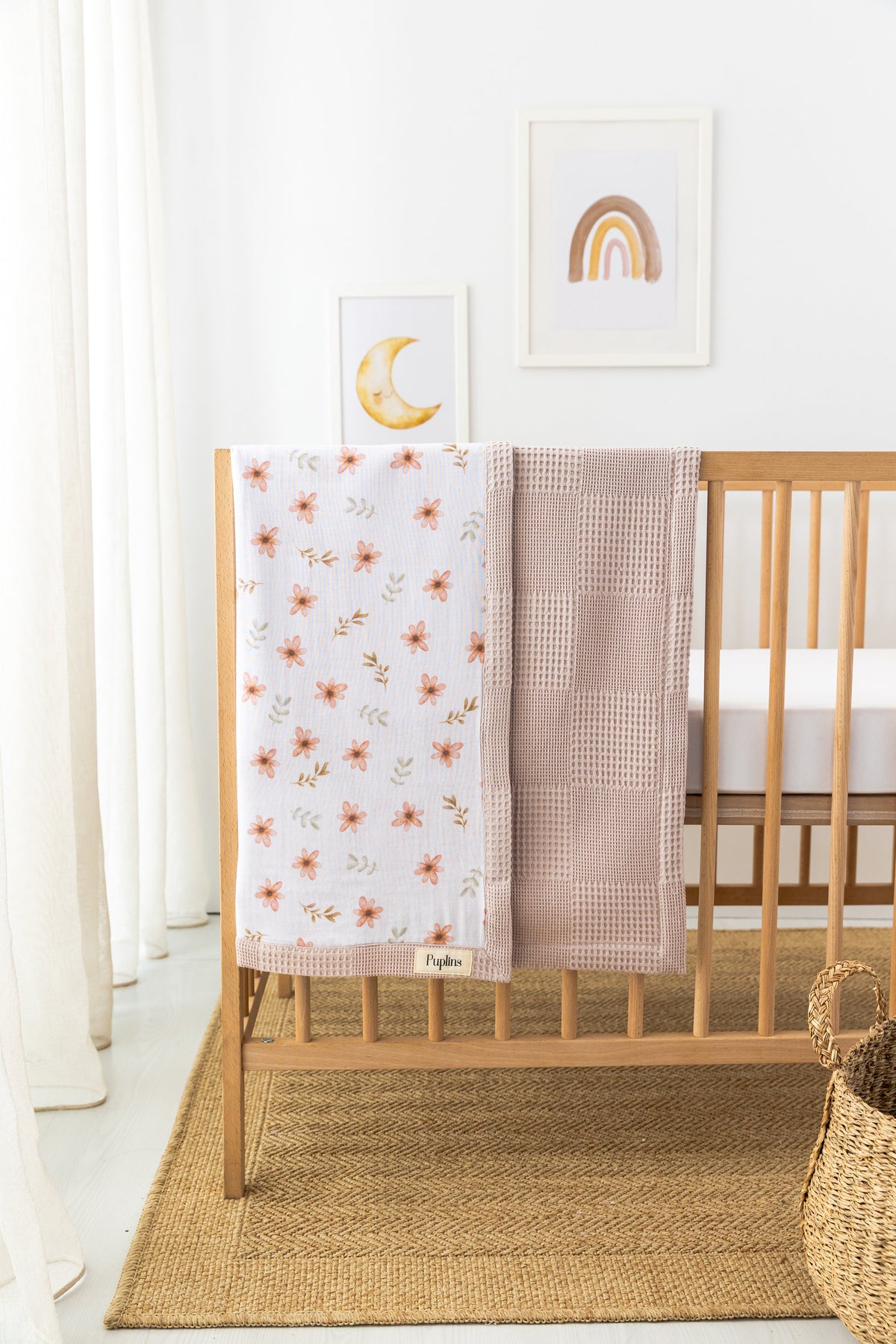 Pink Bloom Personalized Baby Blanket – 100% Cotton