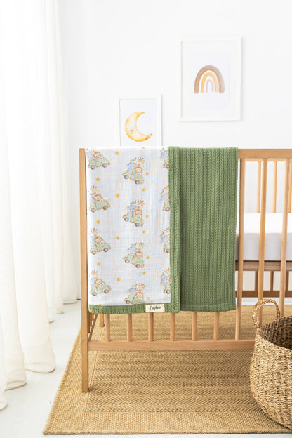 Safari Ride Personalized Baby Blanket – 100% Cotton