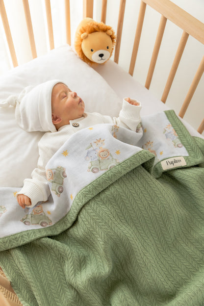 Safari Ride Personalized Baby Blanket – 100% Cotton