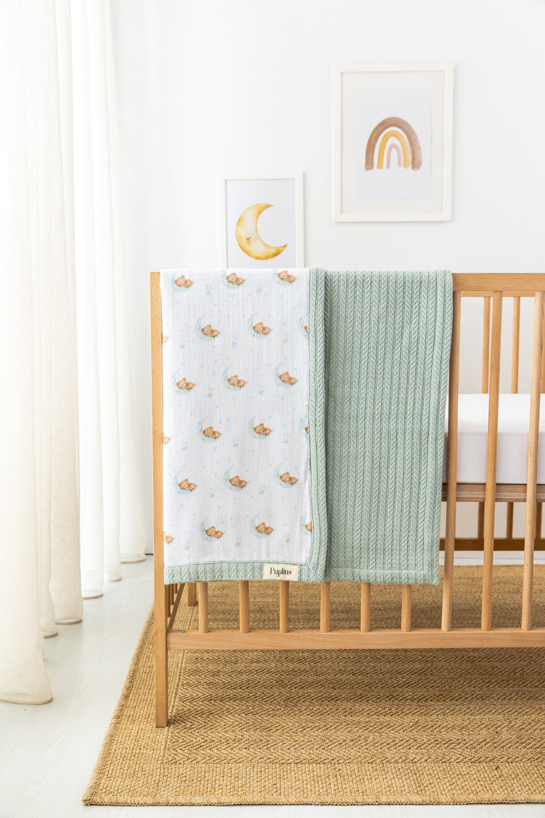 Sleepy Teddy Kişiselleştirilmiş Bebek Battaniyesi – %100 Pamuk